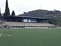 Vue de la tribune du stade communal de Faraggiana