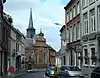 Couvent des clarisses Colletines : chapelle (façade), portail, tour carrée et tourelle