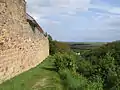 Murs Neuleiningen, côté sud, vue depuis le mur est à pied de la vallée du Rhin