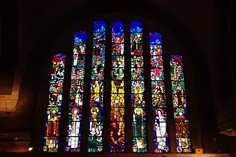 Église Sainte-Odile, verrière Sainte Michel, protégez la France