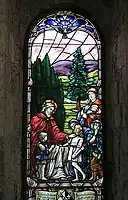Jésus-Christ bénissant les enfants surl'un des vitraux de Stobo Kirk