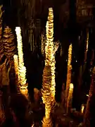 Stalagmites de l'aven Armand, Hures-la-Parade.