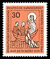 Timbre postal commémorant le 81e Katholikentag allemand à Bamberg en 1966