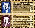 Bach et Haendel (en  bas) sur des timbres de la RDA (1985).