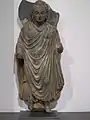 Bouddha debout, vêtu comme un ascète, et comme les moines. Gandhara, Ier – IIIe siècle schiste, Musée Guimet