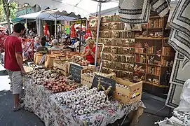 Un stand au marché.