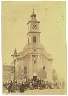 Ancienne église baroque démolie pour construire la nouvelle co-cathédrale néo-gothique