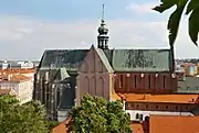 L'église du monastère de Staré Brno (en/es), fondée par la reine Élisabeth Ryksa, où travailla Gregor Mendel