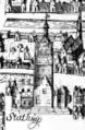 L'hôtel de ville de Delft vers 1560 (Fragment d'une carte de Reinier Boitet)