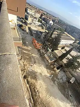 Vue des travaux de la station de métro Beaulieu