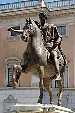 Statue de Marc Aurèle sur la place du Capitole.