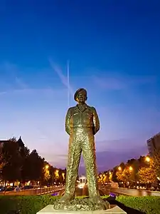 Statue de Montgomery au square Montgomery à Bruxelles.