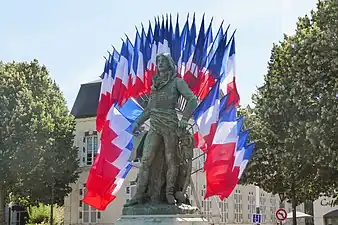 Statue de Marceau lors du défilé du 14 juillet 2022.
