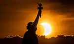 L'éclipse vue de New York, États-Unis.