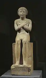 Statue de l'intendant Meri assis. Règne de Montouhotep II. British Museum