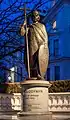 Statue de Vladimir à Londres en Angleterre avec l'inscription : « Souverain d'Ukraine ».