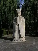 Statue de pierre de mandarin civil ou lettré