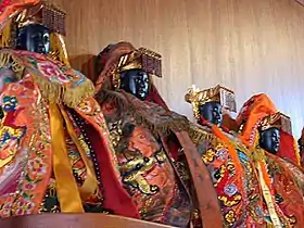 Statues of Mazu in Lugang Mazu Temple 2004-08