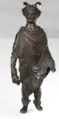 Statuette en bronze du dieu Mercure, vêtu d'une toge, portant un chapeau ailé, trouvée à Uster ZU.