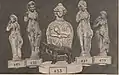Statuettes de l'époque gallo-romaine et petit bœuf Apis en bronze découvertes dans le temple de la villa gallo-romaine des Bosséno