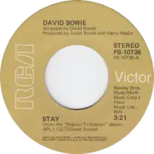Description de l'image Stay by David Bowie US vinyl single.png.