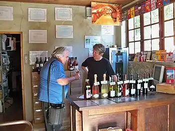 Dégustation de vin rosé dans un domaine de Sainte-Jalle