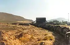 Chemin de fer dans un désert.