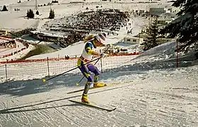 Stefania Belmondo lors du 30 km dames des J.O. d'Alberville, le 21 février 1992.