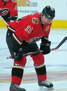 Stéphane Yelle avec les Flames de Calgary