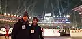 Steven Williams et Matthias Schmitt au Stade olympique de Pyeongchang lors de la cérémonie d'ouverture