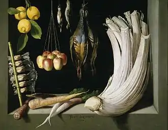 Nature morte au gibier, légumes et fruits, 1602(Musée du Prado)