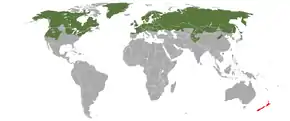 Aire de répartition de l'Hermine