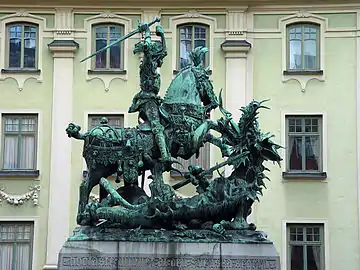Saint Georges et le dragonGamla stan, Stockholm, Suède.