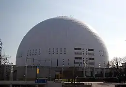 L'Ericsson Globe représentant le soleil dans le Système solaire suédois