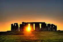 Stonehenge au soleil couchant