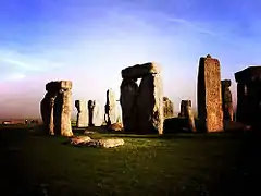 Stonehenge, vue de l'ouest, lomographie