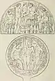 Croquis de 1873 d'un accessoire de miroiterie étrusque, représentant une scène de la mythologie étrusque dont le dieu des métaux et des forgerons, « Sethlans » manifeste de sa présence.