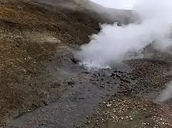 Stórihver (« la grande source chaude ») vers le centre de la caldeira.