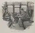 Une illustration de Sidney Paget pour la nouvelle Flamme d'Argent, représentant les deux amis dans le train.