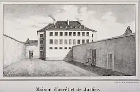 Cour intérieure (vers 1840).