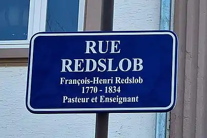 Plaque de rue à la Robertsau.