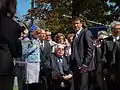 Jean Kahn en compagnie de Manuel Valls lors de l’inauguration de l’allée des Justes à Strasbourg le 22 juillet 2012.