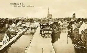 Vue des bains Mathis (carte postale, 1919.)