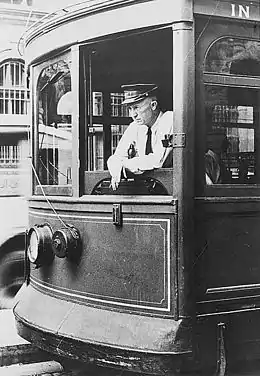 Un conducteur de tram à Washington.