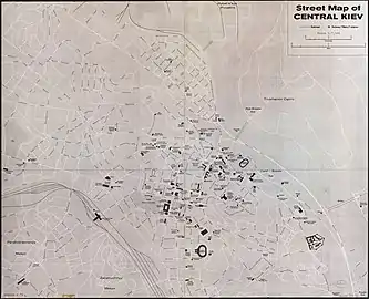 1979. Plan de Kiev avec ses principaux bâtiments CIA.