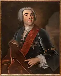 Baron Aleksandr Grigorievitch, son fils aîné, (1698-1754), une œuvre du peintre russe Roman Nikitin