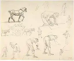 Études de soldats et de chevaux, New York, Metropolitan Museum of Art.