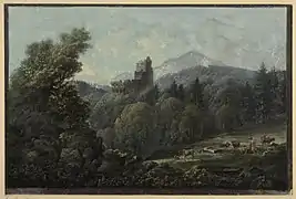 Johann Baptist Stuntz, Vue du château de Spesbourg (vers 1800).