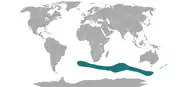 Aire de répartition de l'Otarie de l'île d'Amsterdam