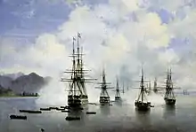 Débarquement de la flotte de Raïevski à Soubachi en 1838 (1839), Ivan Aïvazovski
